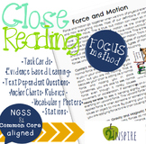 Force and Motion Close Reading Evidence & Text-Dependent Packet