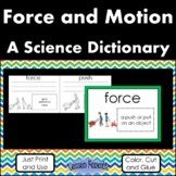 Force and Motion   Color, Cut, and Glue Dictionary