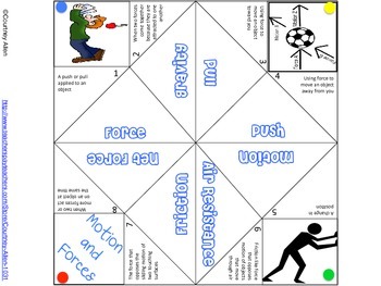 Preview of Force and Motion Cootie Catcher