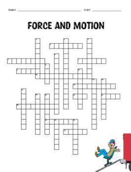 Preview of Force and Motion Crossword Puzzle