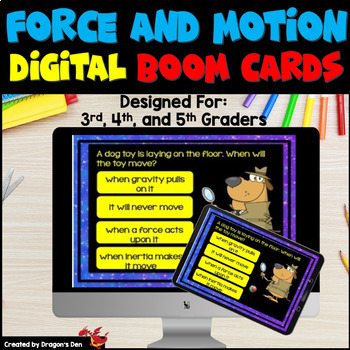Preview of Force and Motion Digital Digital Boom Cards