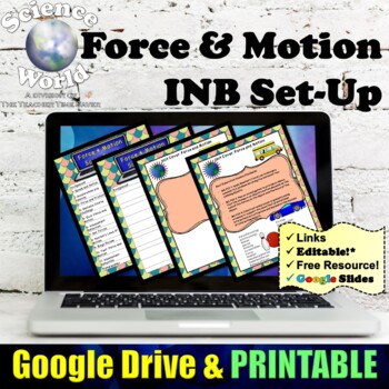 Preview of Force and Motion Digital Notebook Set-Up | Physical Science Middle School
