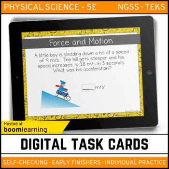 Preview of Force and Motion Digital Task Cards - Boom Cards