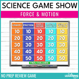 Force and Motion Game Show | Science Review Test Prep Activity