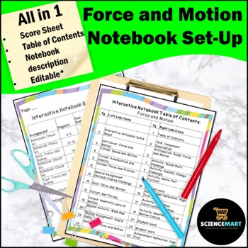 Preview of Force and Motion Unit Notebook Set-Up | Physical Science