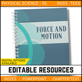 Force and Motion Notes, PowerPoint, and Test