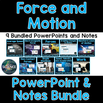 Preview of Force and Motion PowerPoint and Notes Bundle