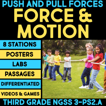 Preview of Force and Motion 3rd Grade Push & Pull NGSS Science Experiments & Worksheets