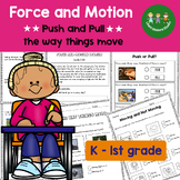 Force and Motion Push and Pull Kindergarten 1st Grade Acti
