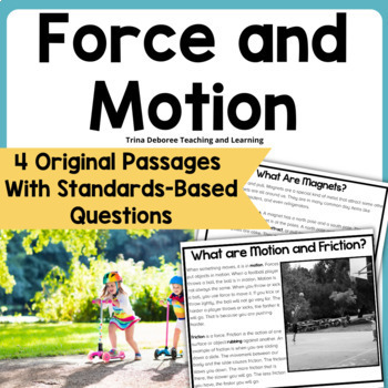 Preview of Force and Motion Worksheet Reading Passages for 2nd Grade Science- Push & Pull
