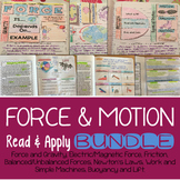 Physical Science: Forces and Motion Read and Apply BUNDLE