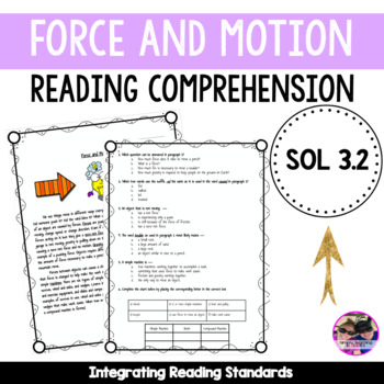 Preview of Force and Motion Reading Comprehension - SOL 3.2