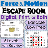 Force and Motion Activity: Digital Escape Room (Breakout S