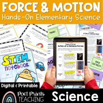Preview of Force and Motion Science Unit | Reading, Experiments, STEM Challenges