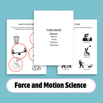 Preview of Force and Motion Science Worksheets | Push and Pull Sorts for 3rd Grade