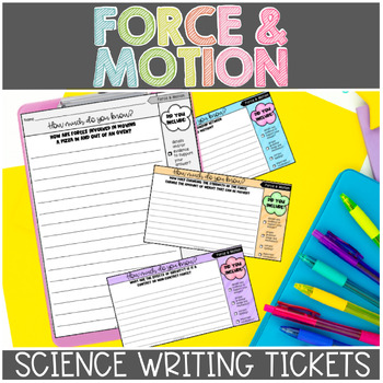 Preview of Force and Motion Science Writing Prompts