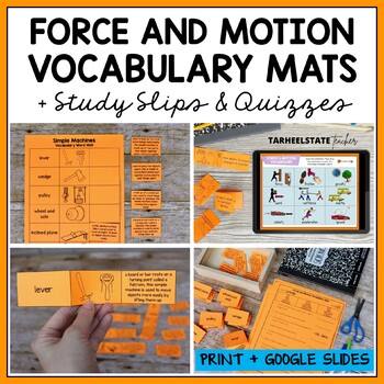Preview of Forces and Motion Unit Vocabulary Activities 4th Grade 5th Grade Science Review
