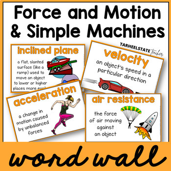 Preview of Force and Motion and Simple Machines Science Word Wall