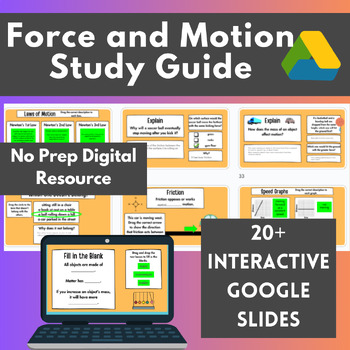 Preview of Force and Motion Study Guide | NC 5th Grade Science Test Prep | Interactive