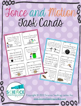 Preview of Force and Motion Task Cards (Google Classroom compatible)