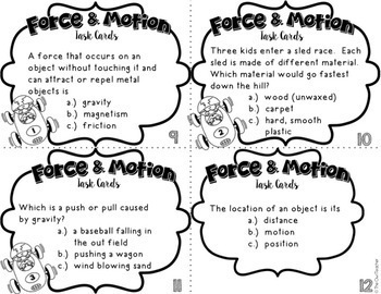 Force and Motion Task Cards by The Owl Teacher | TpT