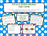 Force and Motion Task Cards--4 sets, answer document, and 
