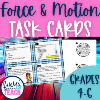 Preview of Force and Motion Task Cards for Upper Elementary Science
