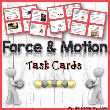 Preview of Force and Motion Task Cards (magnetism, newtons laws, Friction, energy, etc)