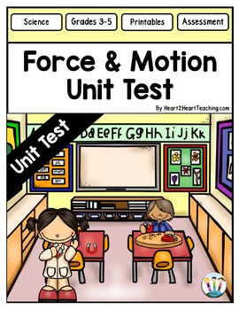 Preview of Force and Motion Unit Test Quiz Force and Motion Assessment Template Editable