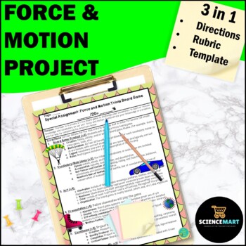 Preview of Force and Motion Trivia Board Game Project | Physical Science Unit
