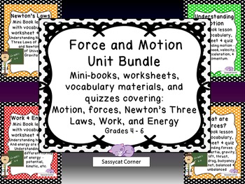 Preview of Force and Motion  Unit Bundle - Minibooks and Worksheets