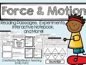 Preview of Force and Motion Unit ~ Close Reading, Experiments, & Interactive Notebook