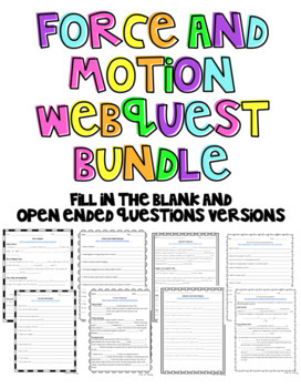 Preview of Force and Motion Unit Webquests Bundle!