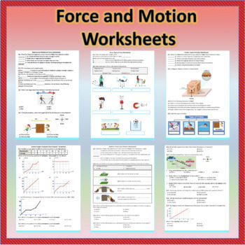 Preview of Force and Motion Worksheets Unit Bundle | Printable & Distance Learning