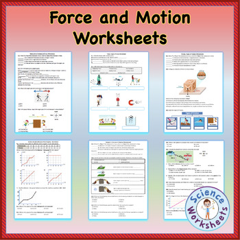Preview of Force and Motion Worksheets Unit Bundle | Printable & Distance Learning
