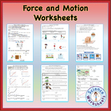 Force and Motion Worksheets Unit Bundle | Printable & Dist