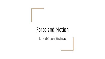 Preview of Force and Motion Vocabulary