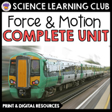 Force and Motion Vocabulary Push and Pull Factors Science 