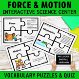 Force and Motion Vocabulary | Science Center Activity and Quiz