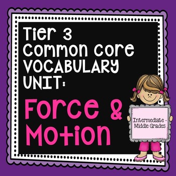 Preview of Force and Motion Vocabulary Unit - Physical Science