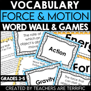 Preview of Force and Motion Vocabulary and Word Wall