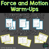 Force and Motion Warm-Ups (Bell Ringers)