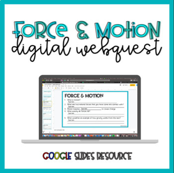 Preview of Force and Motion Webquest | Distance Learning