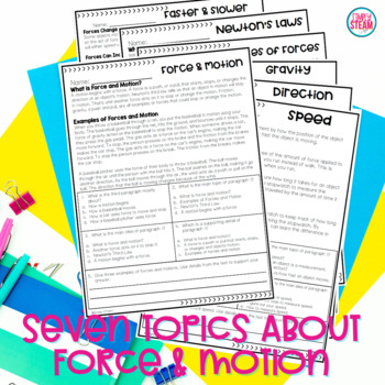 Force and Motion Worksheets by Simply STEAM - by Sarah Barnett | TpT