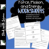 Force And Motion Worksheets | Teachers Pay Teachers