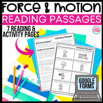 Preview of Force and Motion Worksheets and Reading Passages for 3rd Grade