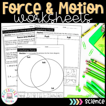 Preview of Force and Motion Worksheets 