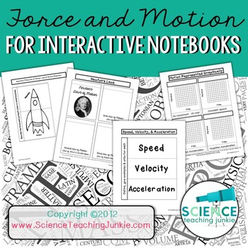 Preview of Force and Motion for Interactive Science Notebook (Distance Learning & Google)