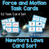 Newton's Laws Card Sort and Force and Motion Task Cards Bundle