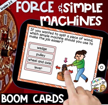 Preview of Force and Simple Machines BOOM CARDS- DISTANCE LEARNING
